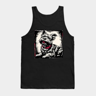 Retro Art Cairn Terrier Dog Lover Tank Top